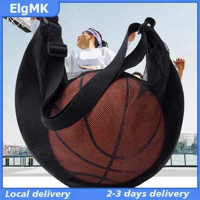 ElgMK 1pcs duy nhất bóng Túi với dây kéo túi lưới bóng lưu trữ túi thể thao thiết bị dây kéo Sling lưu trữ NET mang bóng rổ