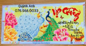 Tranh Đính Đá Vợ Chồng Phong Cảnh Điêu Khắc Cao Cấp 103x50cm