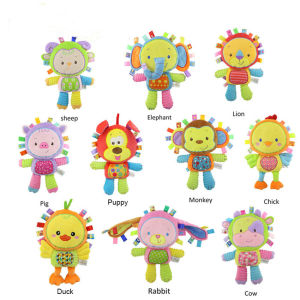 Moulty Baby Rattles Toys Infants Pacify Doll Soft Stuffed Animal Newborn Elephant Bunny Lion Monkey Handbells 0-3 Years Old Toddlers