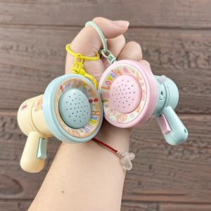 CHARMST Màu kẹo Móc khóa âm nhạc Loa ghi âm Giải nén Gấu hoạt hình Loa đồ chơi cầm tay Kỷ niệm Dễ thương dây chuyền loa kèn âm nhạc Trẻ em