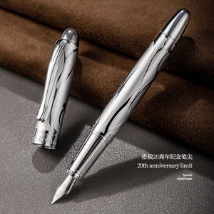 HongDian 5010 Silver Fountain Pen Extra Fine Nib Revival Series with Gift Box