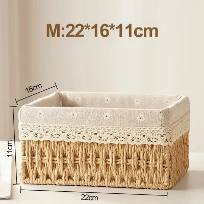 Nordic Rattan Storage Basket Handmade Woven Storage Basket Handmade Rattan Storage Basket
