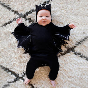 Halloween Costume for Baby Black Bat Romper Jumpsuit Infant Boys Girls Eyes Face Hat Purim Party Carnival Fancy Dress Cosplay2026