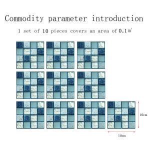 10pcs Mosaic Tile Stickers Wall Stickers DIY Waterproof Self Adhesive 3D Mosaic Tile Decal
