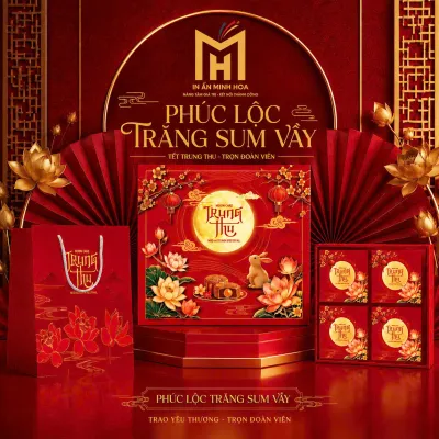 🌕 Vỏ Hộp Bánh Trung Thu 2026 Mẫu Mới (Hộp đựng 4 bánh): Thiết Kế Tinh Tế | Mẫu Mã Đa Dạng