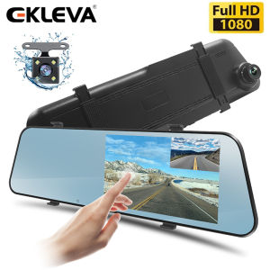 EKLEVA Car Dvr Dual Camera Auto Rearview Mirror Video Recorder 5.5 Inch Full HD 1080P Touch Screen Dual Lens Ultra-Thin Registrar Camera