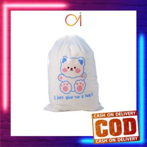 AI-C979 Travel Pouch Make Up Organizer Import / Travel Pouch Serut Transparan Motif Bear Tas Serut