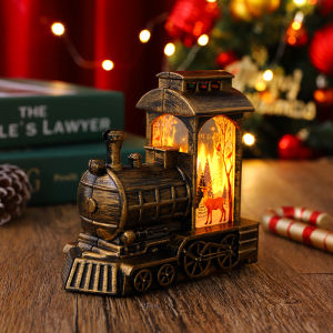 Yo-Fun Christmas Train Lamp Glowing Luminous Drives Train Night Lights Snowman/santa Claus Led Decorations Christmas Creative Gifts Ornaments