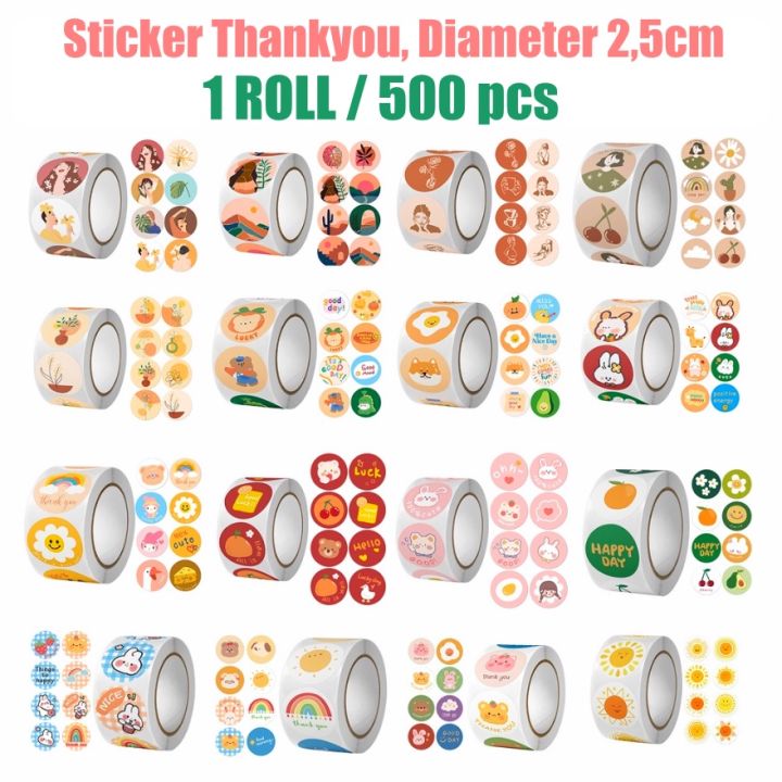 Stiker Label Thank You 500pcs berbagai motif lucu ST001 | Lazada Indonesia