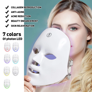 Led Mask Photon Therapy Alat Perawatan Wajah 7 Light Warna Led Mask Photon Therapy Rechargeable Facial LED Mask