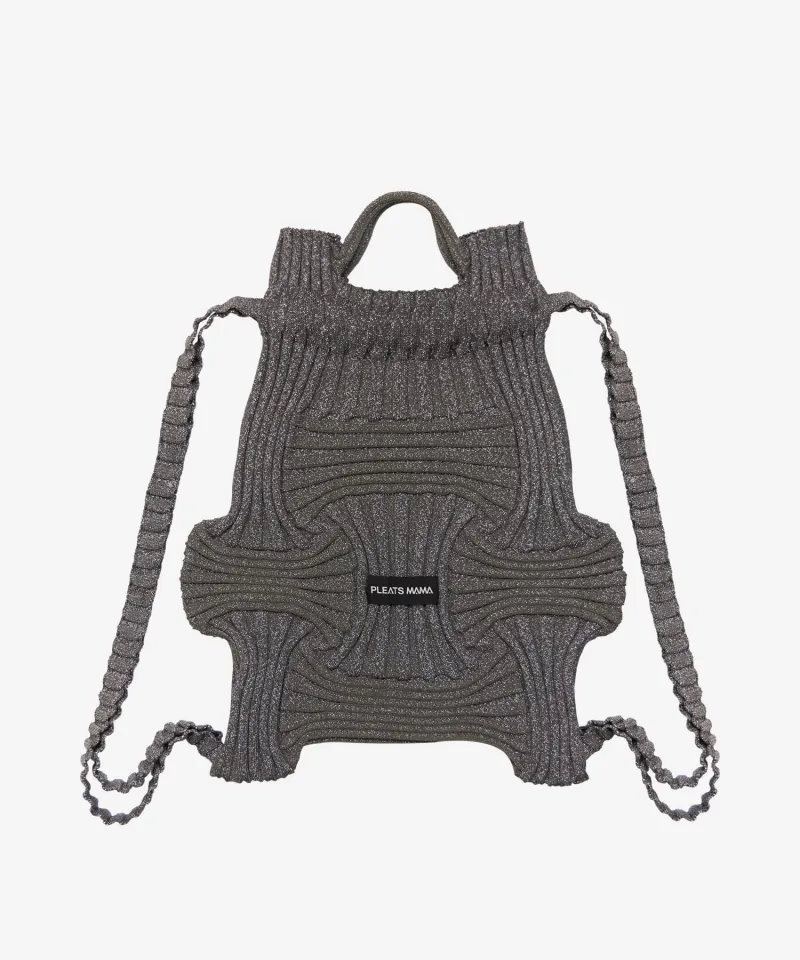 PLEATSMAMA Bow Backpack Glitter Knit Bag - 6 Colors | Lazada