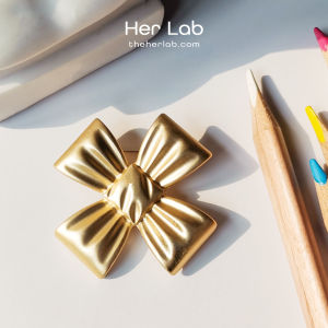 Her Lab Jewelry | Bow Tie Brooch Collar Jewelry Bow Tie European and American style brooches Fashion Brooch Real Gold Pledge Party Set Classic for wedding parties buy two get one free