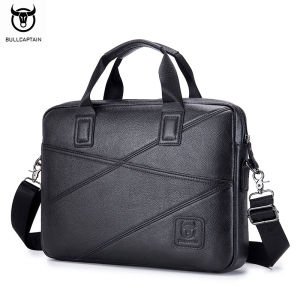 Bullcaptain Cặp da nam túi xách cho doanh nhân Túi Đưa Thư Đeo Vai thường 15 inch Túi đựng máy tính