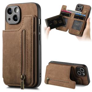 Zipper Card Solt Wallet Leather Case For iPhone 16 Pro Max 17 Air 15 14 Plus 13 12 11 Se2022 Pocket Magnetic Double Buckle Cover