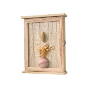 HOUCHU Wooden Wall-Mounted Key Storage Box Square Rustic Cabinet Key Rack Creative Vintage Entryway Storage Box Living Room