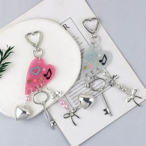 YOYO CHARMING โลหะผสมอัลลอยด์ พวงกุญแจรูปดาว8ลูก ห่วงโซ่โทรศัพท์ กระเป๋าเป้สะพายหลังแขวน บิลเลียดสีดำ8พวงกุญแจ น่ารักน่ารักๆ งานทำมือ พวงกุญแจรูปหัวใจโบว์ Y2K อุปกรณ์ตกแต่งรถยนต์