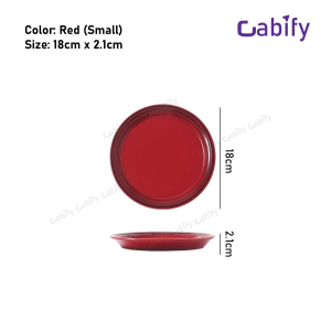 Cabify Ceramic Rainbow Color Round Plate Thick Porcelain Serving Plate Microwave Safe Kitchen Dish Dinnerware