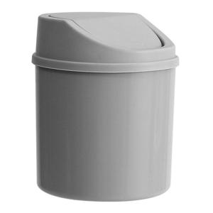 Desktop Waste Bin With Swing Cover Mini Trash Can Plastic Dustbin Garbage Container For Bedroom Living Room Home Office