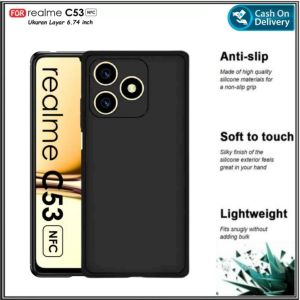 REALME C53 NFC SOFT CASE ARMOR LEATHER KULIT VEGAN SILIKON CASING HANDPHONE