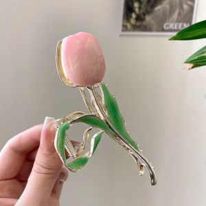 1PC Girls Tulip Flower Shaped Hair Clips Tulip Hair Clip Enamel Hair Clips Hair Pin for Women