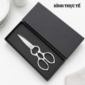 Kéo nhà bếp chuyên nghiệp JAPAN thép trắng không gỉ lưỡi kéo răng cưa chống trượt