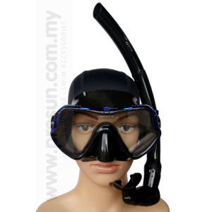 Prosun Adult Snorkeling Set (Swim Mask & Foldable Silicone Swim Snorkel) Snorkeling Diving Water Sports (ZM 15 & ZS 16)