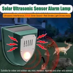 Solar Sound Alert Flash high Frequency Warning Solar Light Alarm Sensor 129dB Decibels Siren Strobe Security Lamp Farm