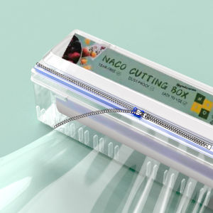 Cling Wrap Cutting Box Catering Film With Sliding Cutter Cling Wrap Cutter Food Wrapping Plastic Dispenser Film Cutter Box Food Wrapping Pembalut Plastik Makanan Crystal Wrap 保鲜膜切割器