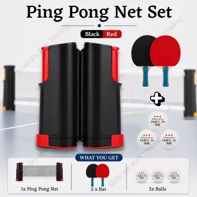 Fast Delivery Portable & Retractable Table Tennis Net Ready Stock / Ping Pong Net / Ping Pong Bat Set
