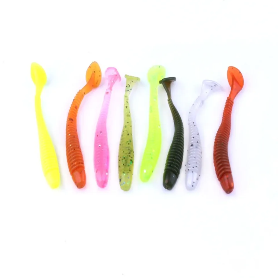 TAHAY 10pcs Soft 5cm Shiner Silicone Fishing Accessories Tail Fishing Lure  Wobbler Set Artificial Bait Fishy Fishing Lures Fishing Lure Silicone Bait  Swimbait Worm Lure