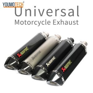470MM/570MM Motorcycle Exhaust Muffler Tail pipe Exhaust Canister End Pipe Escape Moto Vent Pipe With DB Killer Stainless Steel Universal For KYMCO AK550 XCITING CT 250 300 400 CBR 650R R3 R25 ZX-6R ZX10R z250 z300 ninja 300 z1000 GSX 750 ETC.