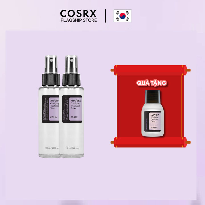 Combo 2 Nước Hoa Hồng Tẩy Tế Bào Chết Hoá Học Cosrx Aha Bha Clarifying