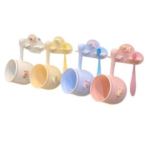 COD ที่ใส่แปรงสีฟัน ถ้วย ลายการ์ตูนน่ารัก ติดผนัง วัสดุหนาแข็งแรง ใช้ในห้องน้ำ_FashionPick