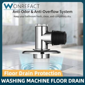 Floor Trap Connector Odor Pest Isolation No Overflow Washer Drain Connector Fast Drainage Floor Trap HDB Balcony Tool-Free Setup