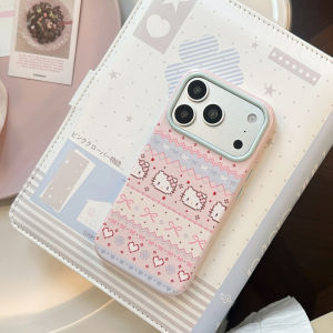 Cute Sanrio Fair Isle Sweater Print Anti-drop Glossy TPU Phone Case For iPhone 17 16 15 14 13 Pro Max