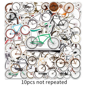 50pcs Retro Bicycle Sticker Waterproof Decorative Scooter Car Motorcycle Electric Vehicle Bike Sports Series Cartoon Sticker