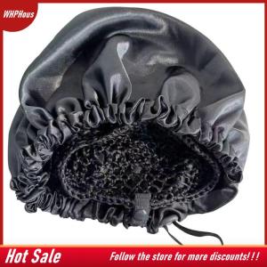 【COD】🔥🔥🔥 2 In 1 Wrap Cap Bonnet For Sleeping Crochet Mesh Wrap Caps For Silk Press Curly Hair & Wig Protection Soft Bonnets For Women