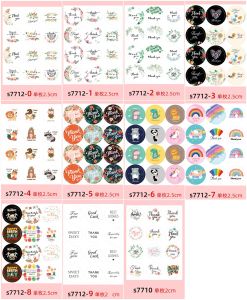 [แบบแผ่น 2บาท] สติ๊กเกอร์ขอบคุณ 12ดวง/แผ่น 2-2.5ซม. thank you sticker สติ๊กเกอร์ตกแต่ง ของขวัญ พ่อค้าแม่ค้า ขอบคุณลูกค้า