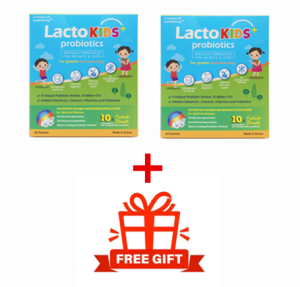 Lactomin Lactokids+ Probiotics with added Colostrum Calcium Vitamins & Prebiotics | 60 sachets[EXP 04/27]