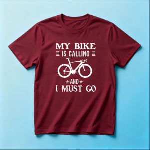 Road Bicycle Silhouette Print T Shirt Men My Bike Is Calling Slogan Minimal Cycling Sports Casual Streetwear Tops