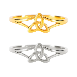 Unique Triquetra Ring Lightweight Adjustable Opening Geometric Finger Ring for Women Girls Party Wear Accessories