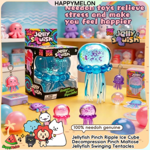 Needoh jellyfish pinch decompression toy jelly soft glue fine flash relieve anxiety vent artifact octopus slow rebound