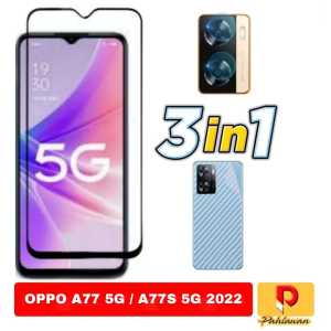 PROMO PAKET 3 IN 1 Tempered Glass OPPO A98 4G / OPPO A98 5G 2023 / OPPO A77 4G / OPPO A77S 4G 2022 Anti Gores Kaca Screen Protector