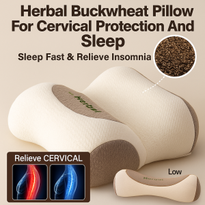 Herbal Buckwheat Neck Support Pillow Adult Cervical Spine Massage Pillow Sleep Aid Pillow Straightening Curved Spines