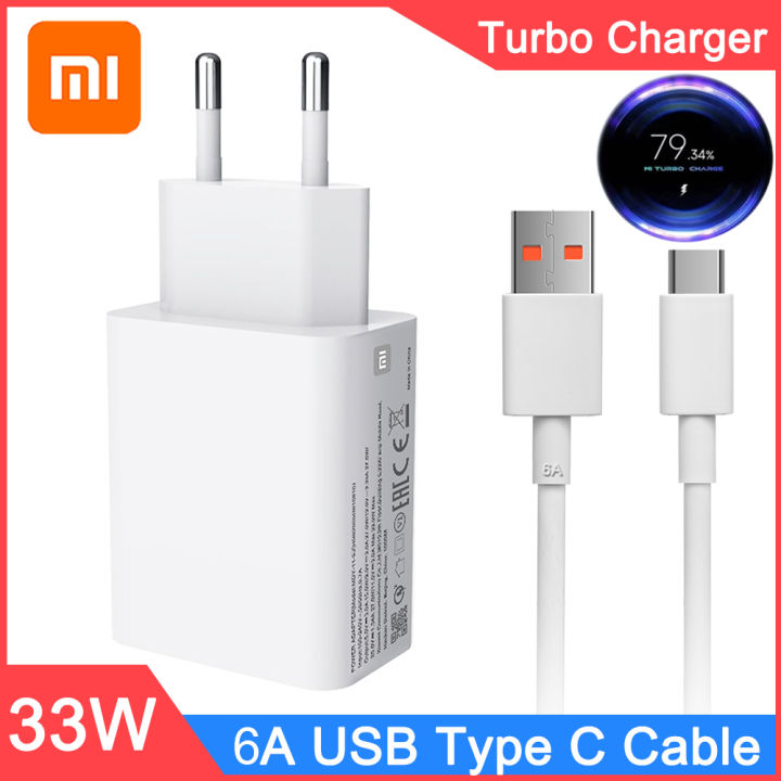 Xiaomi 33W EU Turbo Charger With Type-C 5A Cable For Xiaomi Redmi