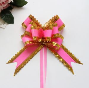 5pcs Pull Bow Ribbons Wedding Birthday Party Decor Birthday Gift Packing Romantic Home Car Decor DIY Pull Flower Ribbons(704)