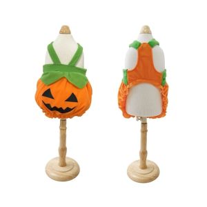 CUTE Cartoon Pumpkin Pet Overalls Pumpkin Printed Comfortable Pet Cosplay Clothes Pet Shorts Adjustable Pet Halloween Outfit Halloween Party