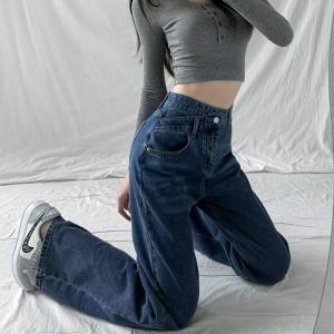 Denim pants for women wide leg baggy pants for women mom jeans straight loose high waist denim pants