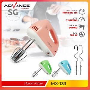 Advance Mixer MX133 Alat Pengocok Telor Pengaduk Adonan dengan 7 Kecepatan Otomatis Garansi Resmi Advance 1 Tahun MX-133 / MX 133