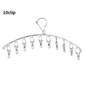 Stainless Steel Pegs Space Saving Closet Organizer Drying Rack Clothes Drying Hangers Non-Slip Laundry Windproof 6/8/10/16 Pcs Clips
